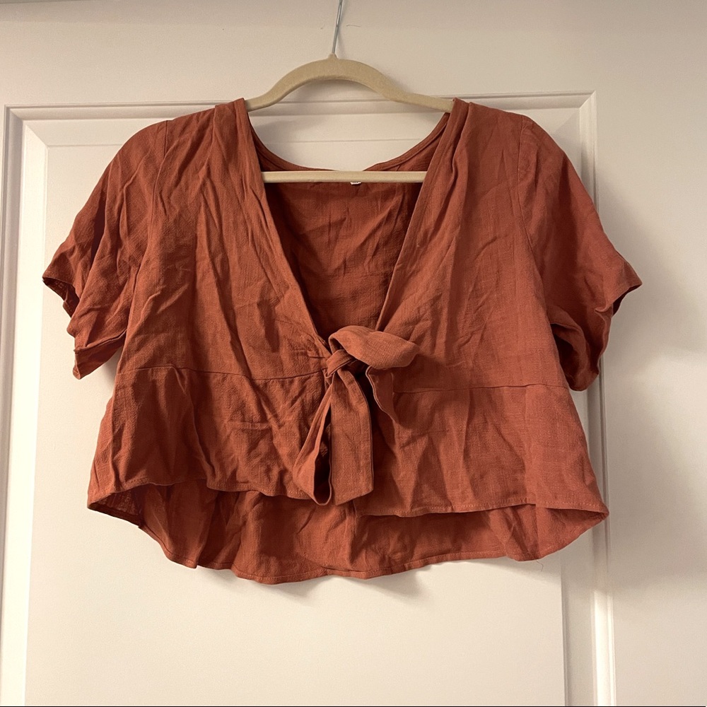 Dusty Red Crop Top